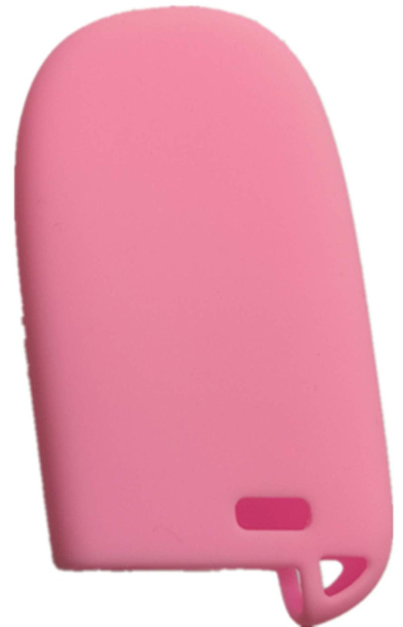 RUNZUIE Silicone Keyless Entry Remote Key Fob Cover Case Fit for Jeep Grand Cherokee Dodge Challenger Charger Dart Durango Journey Chrysler Pink 5 Buttons - Image 2